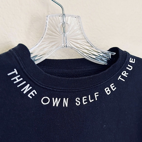 Excellent Condition Modish Rebel “Thine Own Self Be True” Embroidered Sweatshirt - Picture 3 of 3